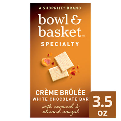 Bowl & Basket Specialty Crème Brûlée White Chocolate Bar, 3.5 oz