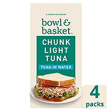 Bowl & Basket Chunk Light Tuna in Water, 5 oz, 4 count, 20 Ounce
