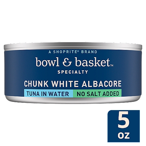 Bowl & Basket Specialty Chunk White Albacore Tuna in Water, No Salt Added, 5 oz