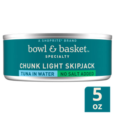 Bowl & Basket Specialty Chunk Light Skipjack Tuna in Water, No Salt Added, 5 oz