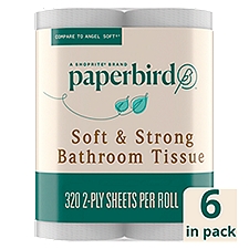 Paperbird Soft & Strong Bathroom Tissue, 320 2-ply sheets per roll, 6 count, 19.2 Each