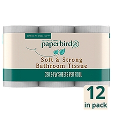 Paperbird Soft & Strong Bathroom Tissue, 320 2-ply sheets per roll, 12 count