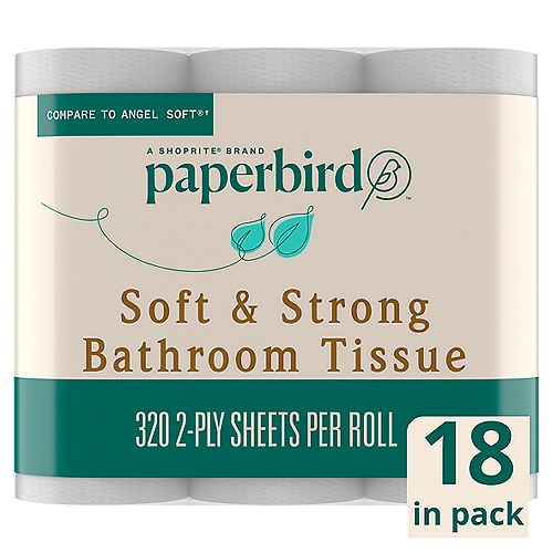 Paperbird Soft & Strong Bathroom Tissue, 320 2-ply sheets per roll, 18 count