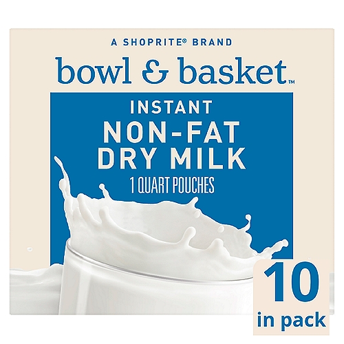 Bowl & Basket Instant Non-Fat Dry Milk, 1 quart, 10 count