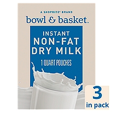Bowl & Basket Instant Non-Fat Dry Milk, 1 quart, 3 count