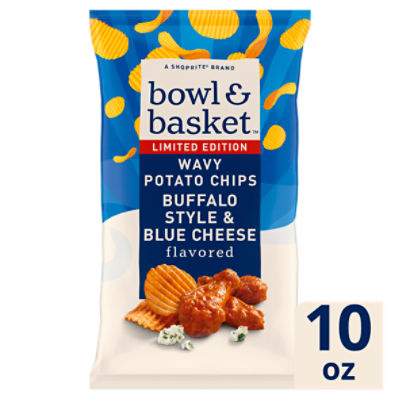 Bowl & Basket Buffalo Style & Blue Cheese Flavored Wavy Potato Chips Limited Edition, 10 oz