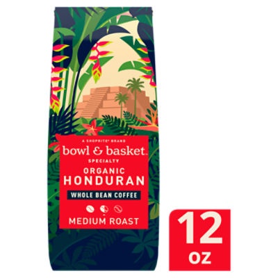 Bowl & Basket Specialty Organic Honduran Medium Roast Whole Bean Coffee, 12 oz