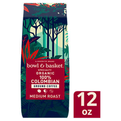 Bowl & Basket Specialty Medium Roast Organic 100% Colombian Ground Coffee, 12 oz