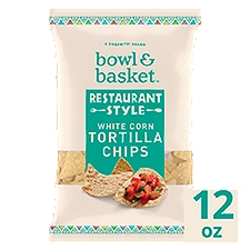 Bowl & Basket Restaurant Style White Corn Tortilla Chips, 12 oz, 12 Ounce