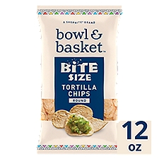 Bowl & Basket Round Tortilla Chips Bite Size, 12 oz