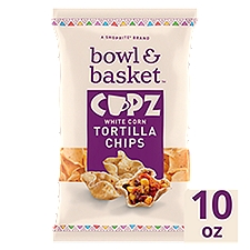 Bowl & Basket Cupz White Corn Tortilla Chips, 10 oz