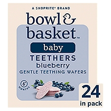 Bowl & Basket Baby Blueberry Gentle Teething Wafers, 6+ Months, 24 count, 1.76 oz, 1.76 Ounce