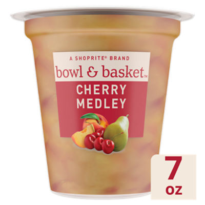 Bowl & Basket Cherry Medley Peaches, Pears & Cherries in Extra Light Syrup, 7 oz, 7 Ounce