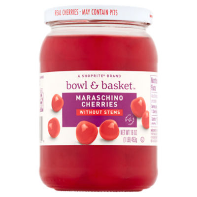 Bowl & Basket Maraschino Cherries without Stems, 16 oz