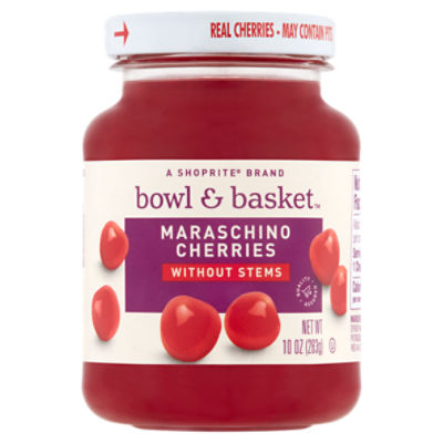 Bowl & Basket Without Stems Maraschino Cherries, 10 oz, 10 Ounce