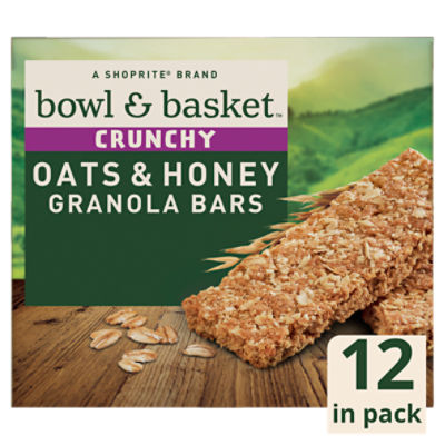 Bowl & Basket Crunchy Oats & Honey Granola Bars, 1.48 oz, 12 count