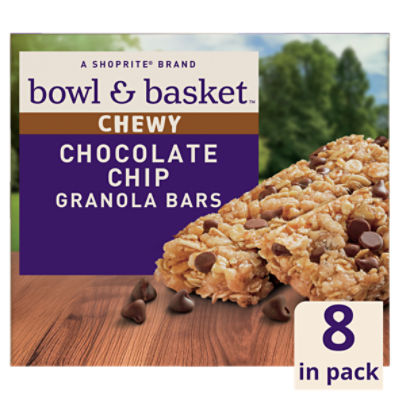 Bowl & Basket Chewy Chocolate Chip Granola Bars, 0.84 oz, 8 count, 6.77 Ounce