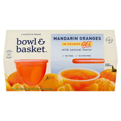 Bowl & Basket Mandarin Oranges in Orange Gel, 4.3 oz, 4 count