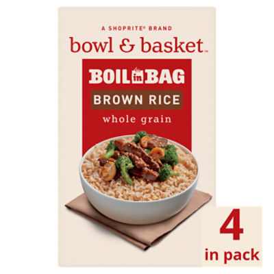 Bowl & Basket Boil in Bag Whole Grain Brown Rice, 4 count, 14 oz