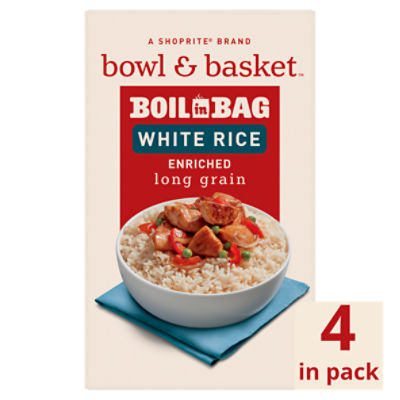 Bowl & Basket Boil in Bag Enriched Long Grain White Rice, 4 count, 14 oz