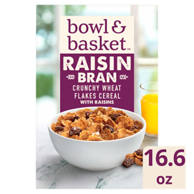 Bowl & Basket Raisin Bran Crunchy Wheat Flakes Cereal, 16.6 oz