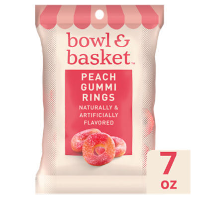 Bowl & Basket Peach Gummi Rings, 7 oz