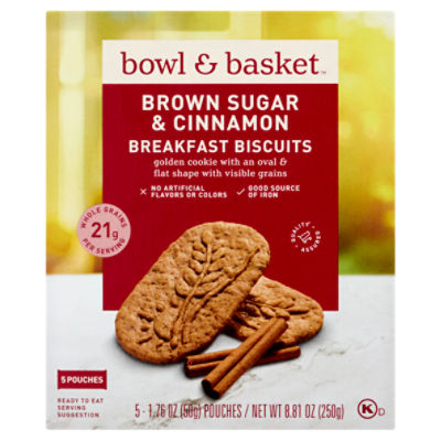 Bowl & Basket Brown Sugar & Cinnamon Breakfast Biscuits, 1.76 oz, 5 count