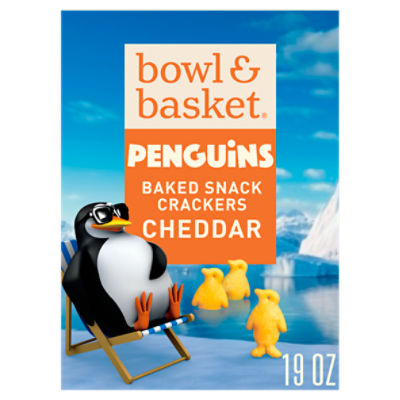 Bowl & Basket Cheddar Penguins Baked Snack Crackers, 19 oz
