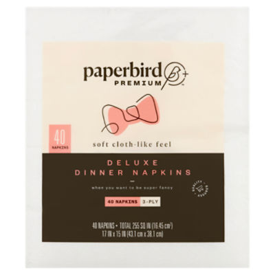 Paperbird Premium Deluxe Dinner Napkins, 3 - ply, 40 count