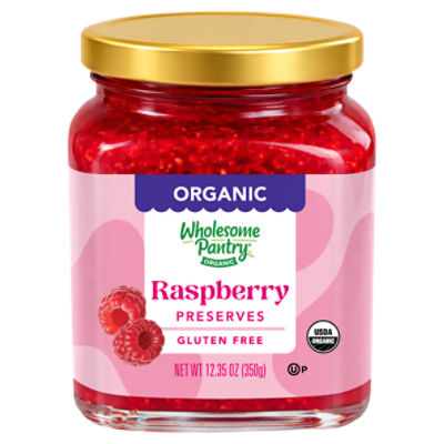 Wholesome Pantry Organic Raspberry Preserves, Kosher for Passover, 12.35 oz
