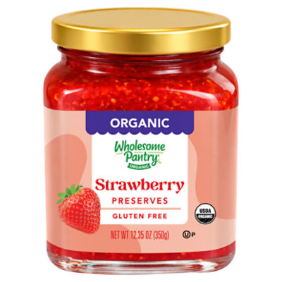 Wholesome Pantry Organic Strawberry Preserves, Kosher for Passover, 12.35 oz