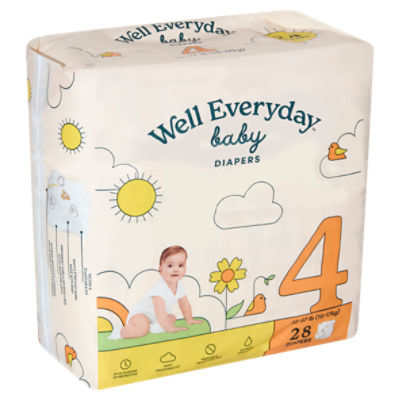Well Everyday Baby Diapers, Size 4, 22-37 lb, 28 Count Image 3 of 5