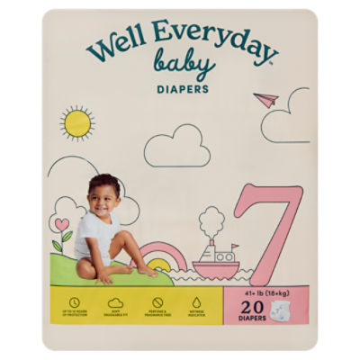 Well Everyday Baby Diapers,Size 7, 41+ lb, 20 Count