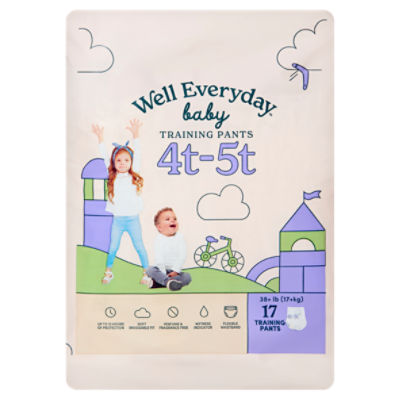 Well Everyday Baby Training Pants, 4t-5t, 38+ lb, 17 Count