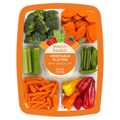 Bowl & Basket Vegetable Platter with Ranch Dip, 40 oz