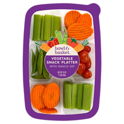 Bowl & Basket Vegetable Snack Platter with Ranch Dip, 16 oz