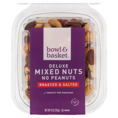 Bowl & Basket Roasted & Salted Deluxe Mixed Nuts, 9 oz