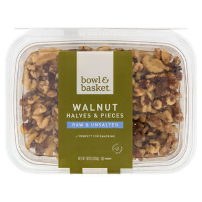 Bowl & Basket Raw & Unsalted Walnut Halves & Pieces, 10 oz