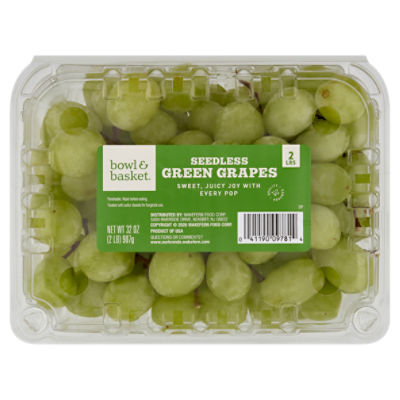 Bowl & Basket Seedless Green Grapes, 2 lbs