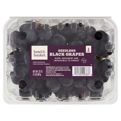 Bowl & Basket Seedless Black Grapes, 2 lbs