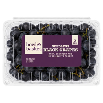 Bowl & Basket Seedless Black Grapes, 32 oz