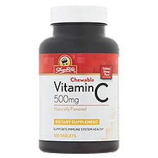 ShopRite Chewable Vitamin C Delicious Orange Flavor Tablets 500 mg, Dietary Supplement, 100 Each