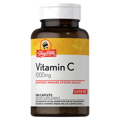 ShopRite Vitamin C Caplets, 1000 mg, 100 count, 100 Each