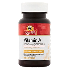 ShopRite Vitamin A Softgels, 3,000 mcg (10,000 IU), 100 count