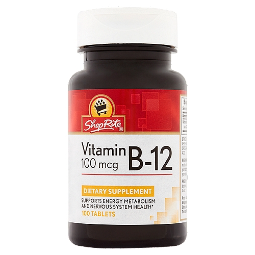 ShopRite Vitamin B-12 Tablets, 100 mcg, 100 count
