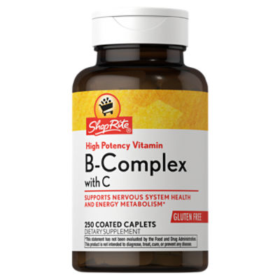 ShopRite B-Complex with C High Potency Vitamin Coated Caplets, 250 count