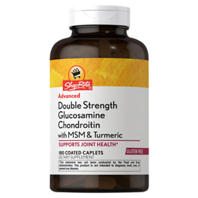 ShopRite Advanced Double Strength Glucosamine Chondroitin with MSM Coated Caplets, 180 count