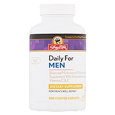 ShopRite Daily for Men, Coated Caplets, 200 Each