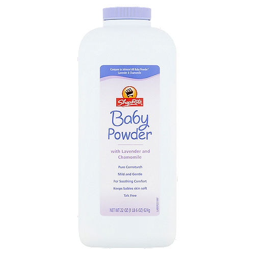 ShopRite Baby Powder with Lavender and Chamomile, 22 oz
Our Lavender Baby Powder absorbs excess wetness from the skin to keep you dry. The soft texture helps your skin feel smooth and fresh. It can be used to soothe the skin and absorb moisture.