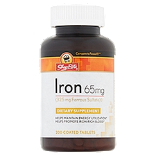 ShopRite Iron, 65 mg, Coated Tablets, 200 count, 200 Each